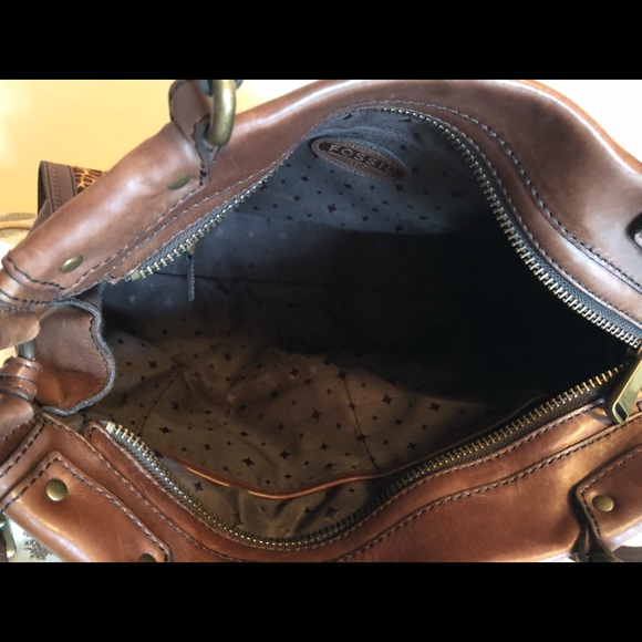 FOSSIL VINTAGE REVIVAL SATCHEL GIRAFFE PRINT π - Picture 10 of 16